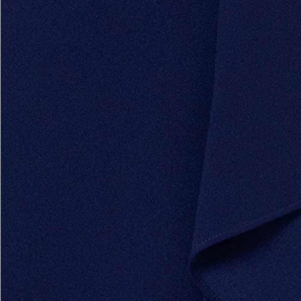 Betsy & Adam Women's Blue V-Neck Lined Ruffle-Front Scuba Crepe Dress Size 4 - Picture 5 of 10
